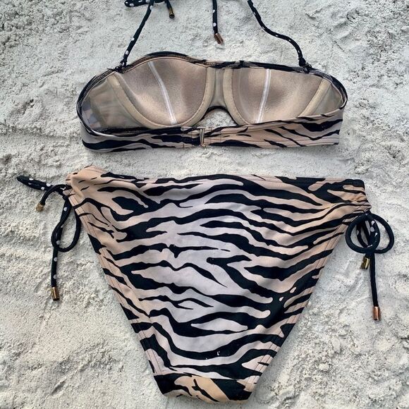 VICTORIAS SECRET BROWN & BEIGE ANIMAL PRINT 34A-S - Picture 6 of 8